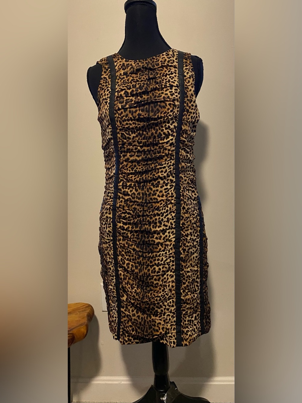 Michael Kors Silk Leopard Bodycon Dress Size 4 NWT